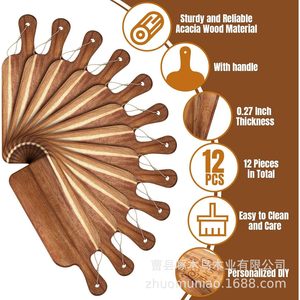 Acacia Wood Pizza Pan 40x12.5x1.5 Cm With Handle For Home Use <b>Steak</b> Board Cake <b>Plate</b> - Product Image 3