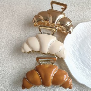 Pince à cheveux simple en métal irrégulier, couleur unie, style corne de vache, pince requin pour chignon - Product Image 3