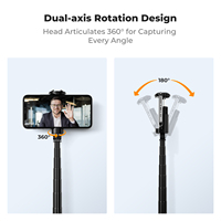 K&F Concept X96 1,75 m Trépied télescopique en alliage d'aluminium à 360 degrés avec télécommande rechargeable à 9 touches