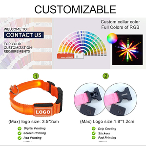 Collar de Perro Luminoso LED con Patrón <span class=keywords><strong>3D</strong></span> Personalizado, de PU Suave, Recargable por USB-C, Brilla en la Oscuridad, para Paseos Nocturnos - Product Image 5