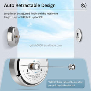 <span class=keywords><strong>Tendedero</strong></span> retráctil de acero inoxidable con cuerda de cuerda ajustable de acero inoxidable para colgar y secar - Product Image 5