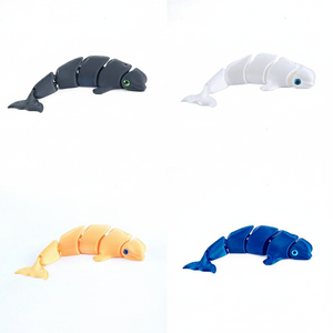 Juguete Articulado Impreso en 3D <span class=keywords><strong>de</strong></span> Ballena Beluga, <span class=keywords><strong>de</strong></span> PLA Flexible, Animal Marino, Colgante para Bolsa, Alivio del Estrés, Regalo, Soporte para Personalización - Product Image 2
