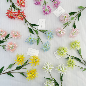 Fleur artificielle en soie Meiyu Craft Flower Factory, lys araignée, blanc, rose pâle, jaune, bleu, vert, rose foncé, violet, pour mariage et décoration intérieure - Product Image 3