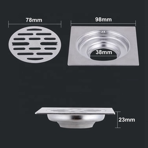 Giá nhà máy Ống thoát nước sàn nhà tắm bằng thép không gỉ hình vuông 4 inch, chống mùi, lọc tóc - Product Image 4