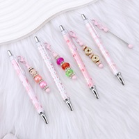 Nouveau stylo DIY en papier pour ornement suspendu à perler, stylo en plastique créatif à corps transparent blanc, breloques, stylos porte-clés