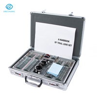 Boîte d'optométrie optique, ensemble de 104 montures de lunettes de test en métal, kit de lentilles d'essai prismatiques pour le test des yeux, rangement de lunettes