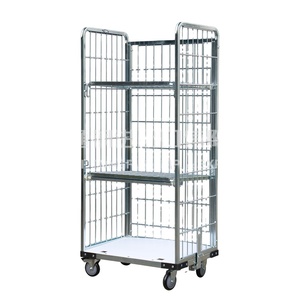 Torin SWK1029 3 Layer Adjustable Folding Cargo Storage Steel Roll Container Roll Cart