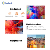 Mur vidéo LED d'intérieur Canbest P1.25 P2.5 640x480mm, connexion rigide, écran d'affichage LED sans fil UHD pour studio TV