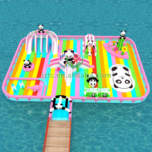 2025 Trung Quốc phổ biến Panda chủ đề Inflatable nổi công viên nước Inflatable nổi lâu đài bouncy công viên nước cho trẻ em và người lớn - Product Image 2