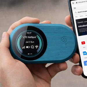 Routeur WiFi portable extérieur DNXT 4G LTE, WiFi double bande WiFi6 300 Mbps, pare-feu, 3000 mAh, écran LCD - Product Image 1