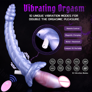 Plug anal vibrant en forme de queue de dragon, double tête en silicone souple, pour hommes et femmes, masturbateur BDSM, télécommande, outil de discipline sexuelle. - Product Image 3