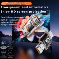 Adaptateur HDTV JILIAN Multi Transparent Angle Shell 8K 2.1 Neuf avec Protection OTP Alimentation CA Caméra LED pour Ordinateur Portable en PVC