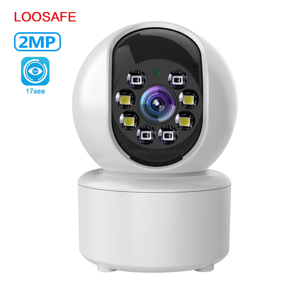 Loosafe Kamera CCTV Dalam Ruangan 2022 HD 1080P, Kamera Keamanan IP Rumah Pintar 17SEE APP Mini Wifi dengan Penglihatan Malam P2P