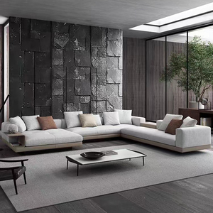 Design minimaliste moderne, canapé de salon en <span class=keywords><strong>cuir</strong></span> blanc, canapé sectionnel en <span class=keywords><strong>cuir</strong></span> blanc en forme de L - Product Image 2
