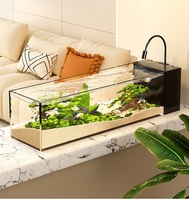 Aquarium JSD Ultra Clear Stream, filtre latéral tout-en-un, pompe silencieuse, éclairage LED, réservoir à faible entretien pour chambre et salon