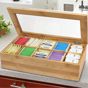 Gepersonaliseerde Ontwerp 10 Compartimenten Display Koffie Zak Opslag Herbruikbare Bamboe Thee Organizer Bag Doos - Product Image 5