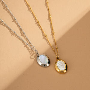 Kalung liontin kalung kerang putih Oval unik baru kalung cantik elegan murah untuk wanita tren perhiasan terlaris khusus 2025 - Product Image 3