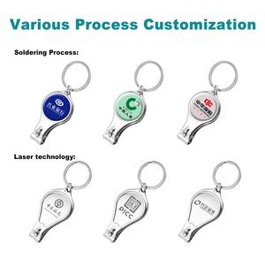 <span class=keywords><strong>Porte</strong></span>-clés multifonctionnel 3-en-1 avec logo personnalisé, coupe-ongles, ouvre-bouteille, <span class=keywords><strong>porte</strong></span>-clés de luxe, outil de beauté en acier inoxydable courbé - Product Image 2