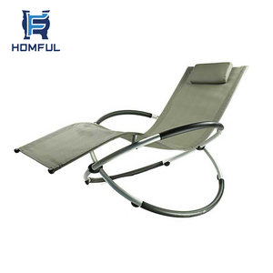 HOMFUL Pliant Plage Pivotant À <span class=keywords><strong>Bascule</strong></span> Fauteuil Zéro Gravité avec base circulaire - Product Image 1