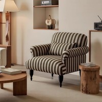 Fauteuil de salon moderne de style français, fauteuil de détente en tissu de coton pour les appartements grands et petits