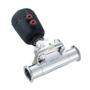 Válvula de diafragma neumática de paso directo de cabeza negra, tipo abrazadera estándar, de apertura rápida y cierre - Product Image 1