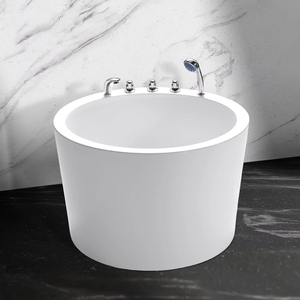 Bañeras Redondas Modernas Blancas Independientes para Hoteles, Ecológicas, con Desagüe, Función de Hidromasaje, Aptas para Bebés - Product Image 3