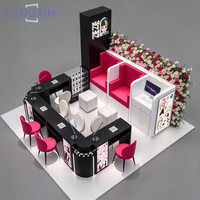 Conception de kiosque de salon de manucure modulaire sur mesure, armoires de présentation de manucure personnalisées pour centre commercial, stand de manucure LED en menuiserie pour la vente au détail