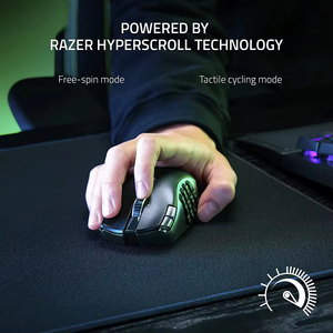 เมาส์เกมมิ่งไร้สาย Razer Naga V2 HyperSpeed รุ่นดั้งเดิม ปุ่มตั้งค่าได้ 19 ปุ่ม เซ็นเซอร์ออปติคอล Focus Pro 30K เมาส์ออกแบบตามหลักสรีรศาสตร์ - Product Image 6