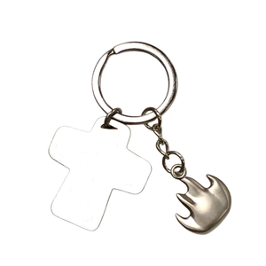ODM and OEM High Quality Casual Pearl Silver <b>Fire</b> Pattern Business Gift Keychain Buckle Metal Crafts Keyholder for Travel - Product Image 4