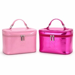 Bolsa de Maquillaje de PU Brillante, 24x14x15cm, Organizador de Cosméticos con Asa, Gran Capacidad, Logotipo Personalizado, Venta al Por Mayor, Estuche de Viaje - Product Image 5