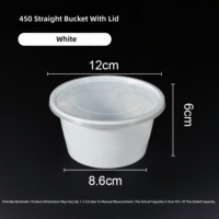 Bol à soupe rond en plastique PP de 300 ml avec couvercle hermétique, compatible micro-ondes, récipient jetable pour soupe chaude et bouillie