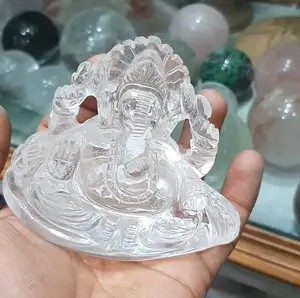 טבעי קריסטל loard גאנש גילוף פסל דתי האל ההינדי