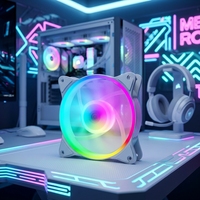 Ventilateur de châssis monochrome LED RGB 12 cm HC-HF-12025BK/WT, nouveau ventilateur silencieux en plastique pour PC, dissipateur thermique en cristal pour boîtier d'ordinateur