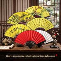Éventail pliant 8 pouces 10 brins, style chinois antique, pour étudiants (hommes et femmes), idéal pour les points touristiques, éventail pliant en os noir, vente en gros