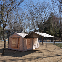 Tente gonflable de 12 m², 3 portes avec séparateur de pièce, tente de camping Oxford, vue panoramique, installation rapide