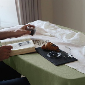 Customizable Wholesale French Chic Pure Linen Flounce <b>Table</b> <b>Cloth</b> <b>Table</b> Cover Stone Washed Solid Color Home Hotel - Product Image 6
