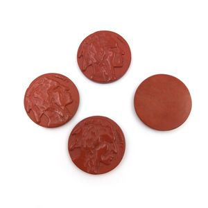 Cabochons à tête indienne ronde sculptée, 20mm, 1 pièce, pierre à graver naturelle, jaspe rouge, pierre précieuse en vrac pour la fabrication de bijoux - Product Image 5