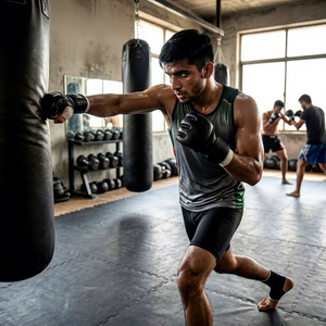 Gants de combat MMA en cuir entièrement personnalisables, demi-doigts, paume ouverte, pour l'entraînement au kickboxing - Fabricant pakistanais - Product Image 4