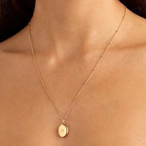 Emnel-Colgante de oro de 18 quilates para niñas, collar con medallón, moda 2023 - Product Image 2