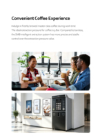 Distributeur automatique de café professionnel avec deux bacs à grains et système de lait frais