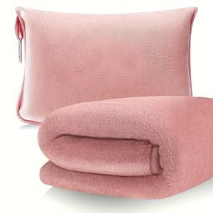 بطانية طائرة ناعمة 2 في 1 مع حقيبة ، بطانية طيران محمولة خفيفة الوزن مع طقم بطانية - Product Image 3