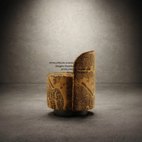 Fauteuil italien en velours jacquard à motif de montagne de tigre pour salon moderne, balcon, hall d'accueil