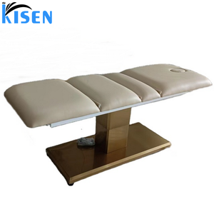 Fauteuil de Luxe Kisen de Haute Qualité avec Base Dorée, Table de Massage Chauffante avec Trou pour Poitrine, Lit de Beauté Électrique pour Soins du Visage - Product Image 1