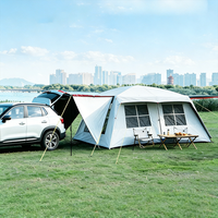 Tente de camping XMMT grande taille 6.0 à montage instantané, noire, 3000 mm+, en tissu Oxford, une chambre, une personne, double couche, quatre saisons, extensible
