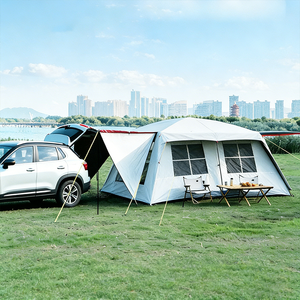 Grande tente <span class=keywords><strong>de</strong></span> <span class=keywords><strong>camping</strong></span> double couche pour une personne, en tissu Oxford noir 3000 mm+, à montage instantané, résistante au vent - Product Image 1