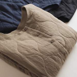 Veste matelassée en coton et lin pour femmes, <span class=keywords><strong>style</strong></span> japonais, décontractée de bureau, coupe ample, chaude, légère, rembourrée, automne-hiver 2025 - Product Image 2