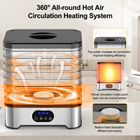 Wallepac 8-Tray Commerciële 400W Elektrische Stille Kleine Droger Fruit Groente Industriële Beef Jerky Droogapparaat 110V/220V