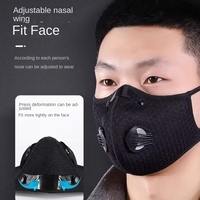 Masque respiratoire à valve quatre saisons, chaud, anti-poussière, coupe-vent, en coton et élasthanne, anti-buée pour lunettes, cyclisme, myopie, homme et femme