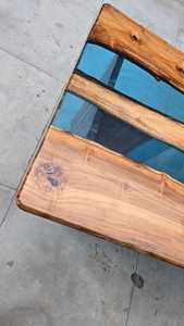 <b>Wooden</b> Epoxy Resin <b>Dining</b> <b>Table</b> Modern Rectangle Solid Wood <b>Table</b> for Home Restaurant Cafe Furniture - Product Image 3