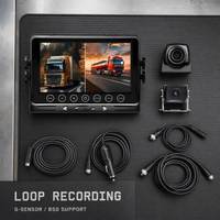 Moniteur de voiture AHD IPS 1080P de 7 pouces avec écran partagé 2 canaux, DVR, double caméra, vue latérale pour camion, fourgonnette, bus, camping-car, système d'aide au stationnement et à la marche arrière